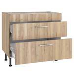 Meuble de cuisson OPTIkomfort II Imitation chêne sauvage - Largeur : 90 cm