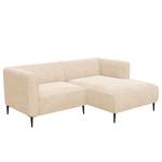 Ecksofa DUNKELD 1,5-Sitzer mit Longchair Bouclé Stoff Bony: Beige - Longchair davorstehend rechts