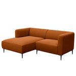 Ecksofa DUNKELD 1,5-Sitzer mit Longchair Webstoff Saia: Rost - Longchair davorstehend links