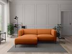 Ecksofa DUNKELD 1,5-Sitzer mit Longchair Webstoff Saia: Rost - Longchair davorstehend links