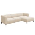 Ecksofa DUNKELD 2,5-Sitzer mit Longchair Webstoff Saia: Beige - Longchair davorstehend rechts