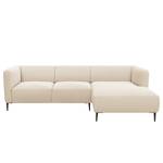 Ecksofa DUNKELD 2,5-Sitzer mit Longchair Webstoff Saia: Beige - Longchair davorstehend rechts