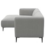 Ecksofa DUNKELD 1,5-Sitzer mit Longchair Webstoff Saia: Hellgrau - Longchair davorstehend links