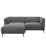 Ecksofa DUNKELD 1,5-Sitzer mit Longchair Samt Shyla: Grau - Longchair davorstehend links