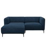 Ecksofa DUNKELD 1,5-Sitzer mit Longchair Samt Shyla: Dunkelblau - Longchair davorstehend links