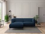 Ecksofa DUNKELD 1,5-Sitzer mit Longchair Samt Shyla: Dunkelblau - Longchair davorstehend links