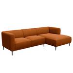 Ecksofa DUNKELD 2,5-Sitzer mit Longchair Webstoff Saia: Rost - Longchair davorstehend rechts