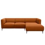 Ecksofa DUNKELD 2,5-Sitzer mit Longchair Webstoff Saia: Rost - Longchair davorstehend rechts