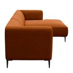 Ecksofa DUNKELD 2,5-Sitzer mit Longchair Webstoff Saia: Rost - Longchair davorstehend rechts