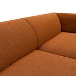 Ecksofa DUNKELD 2,5-Sitzer mit Longchair Webstoff Saia: Rost - Longchair davorstehend rechts