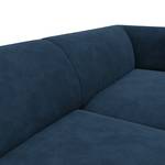 Hoekbank DUNKELD 2,5-zits + chaise long. Velours Shyla: Donkerblauw - Longchair vooraanzicht rechts