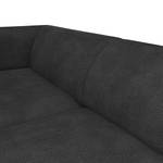 Ecksofa DUNKELD 2,5-Sitzer mit Longchair Bouclé Stoff Bony: Anthrazit - Longchair davorstehend links