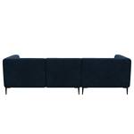 Divano 2,5 posti e chaise longue DUNKELD Divano angolare Dunkeld a 2,5 posti - Velluto Shyla: blu scuro - Chaise longue preimpostata a sinistra - Velluto Shyla: blu scuro - Longchair preimpostata a sinistra