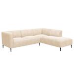 Ecksofa DUNKELD 2,5-Sitzer mit Ottomane Bouclé Stoff Bony: Beige - Ottomane davorstehend rechts