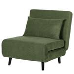 Fauteuil convertible ELANDS Tissu - Velours côtelé Eldrid: Vert - Noir