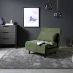 Fauteuil convertible ELANDS Tissu - Velours côtelé Eldrid: Vert - Noir