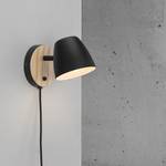 Wandlamp Theo staal/hout - 1 lichtbron