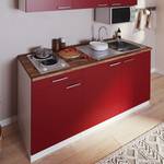 Cuisine Luis II Avec micro-ondes inclus - Rouge / Imitation noyer