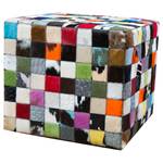 Pouf Multi Small 100 % cuir de vachette - Multicolore