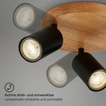 Plafondlamp Kullig ijzer / rubberboomhout - Aantal lichtbronnen: 3