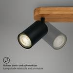Plafondlamp Kullig ijzer / rubberboomhout - Aantal lichtbronnen: 4