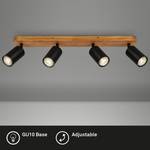 Plafondlamp Kullig ijzer / rubberboomhout - Aantal lichtbronnen: 4