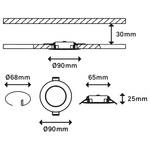 LED-Einbauleuchte Kulana I (3er Set) Nylon - 3-flammig - Silber