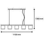 Suspension Luri I Tissu mélangé / Fer - Nb d'ampoules : 5