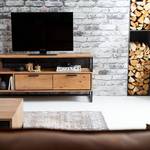 Tv-meubel HAXBY 189 cm massief pijnboomhout/staal - pijnboomhout/zwart