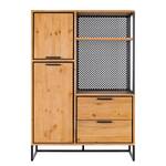 Highboard Haxby massief pijnboomhout/metaal - pijnboomhout/zwart