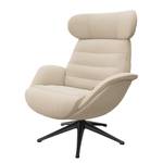 Relaxsessel LESO Webstoff Saia: Beige - Schwarz - Mit Hocker