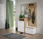 Compacte garderobe Troi hoogglans wit/Artisan eikenhouten look