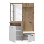 Compacte garderobe Troi hoogglans wit/Artisan eikenhouten look