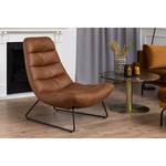 Loungefauteuil Quini textielmix/ijzer - cognackleurig/zwart