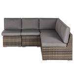 Loungeset Bahrani 5-teilig B Polypropylen / Polyester - Braun / Grau