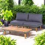 Modulaire loungegroep Capilla 3-delig A massief acaciahout/polyester - grijs/bruin