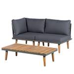 Modulaire loungegroep Capilla 3-delig B massief acaciahout/polyester - grijs/bruin