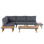 Modulaire loungegroep Capilla 7-delig massief acaciahout/polyester - grijs/bruin