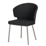Table et chaises de jardin Desha - 5 él. Polyester / Acier inoxydable - Noir / Gris