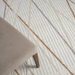 Laagpolig vloerkleed Luana I polyester/katoen - crèmekleurig/lichtgrijs - 140 x 200 cm