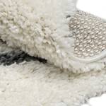 Hochflorteppich My Shaggy Raute Polypropylen / Jute - Creme / Grau - 150 x 150 cm