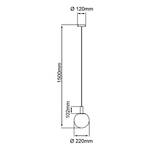 Pendelleuchte Gould I Rauchglas / Aluminium - 1-flammig