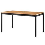 Table Ryfoss Placage en bois véritable - Chêne / Noir - 140 x 80 cm