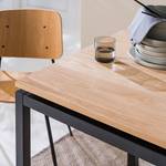 Table Ryfoss Placage en bois véritable - Chêne / Noir - 140 x 80 cm