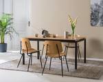 Table Ryfoss Placage en bois véritable - Chêne / Noir - 160 x 90 cm