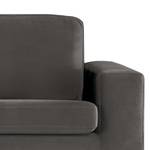 Fauteuil BILLUND Velours Sadia: Donkergrijs - Licht beukenhout