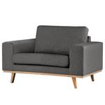 Fauteuil BILLUND Velours Lark: Donkergrijs - Licht beukenhout