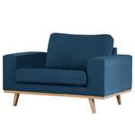 Fauteuil BILLUND Geweven stof Vele: Blauw - Licht beukenhout