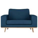 Fauteuil BILLUND Geweven stof Vele: Blauw - Licht beukenhout