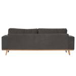 2-Sitzer Sofa BILLUND Samt Sadia: Dunkelgrau - Buche Hell